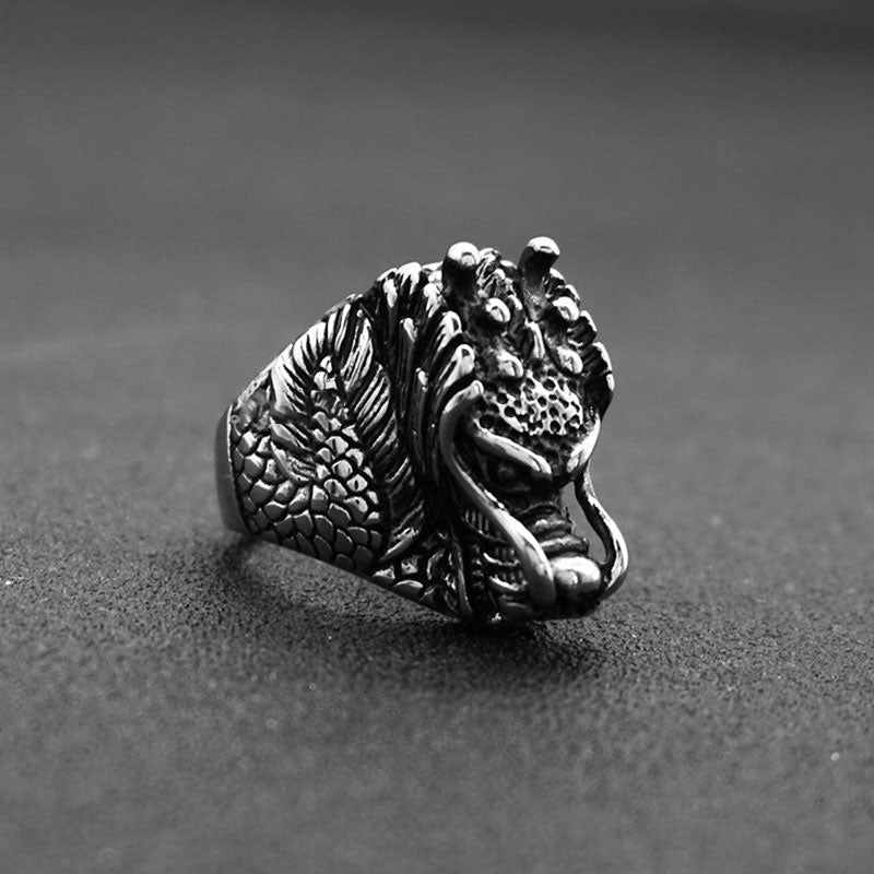 Dragon Balance Titanium Steel Ring - Image 4