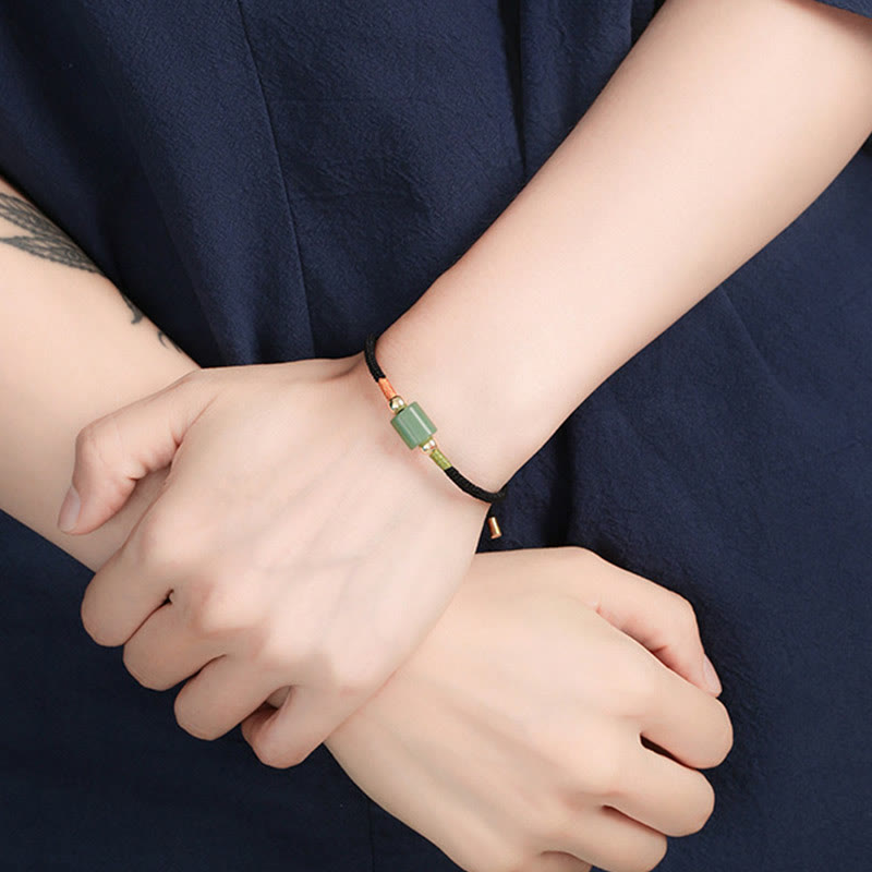 Tibet Handmade Green Aventurine Red Stone Malachite Luck Protection Braided Rope Bracelet - Image 11