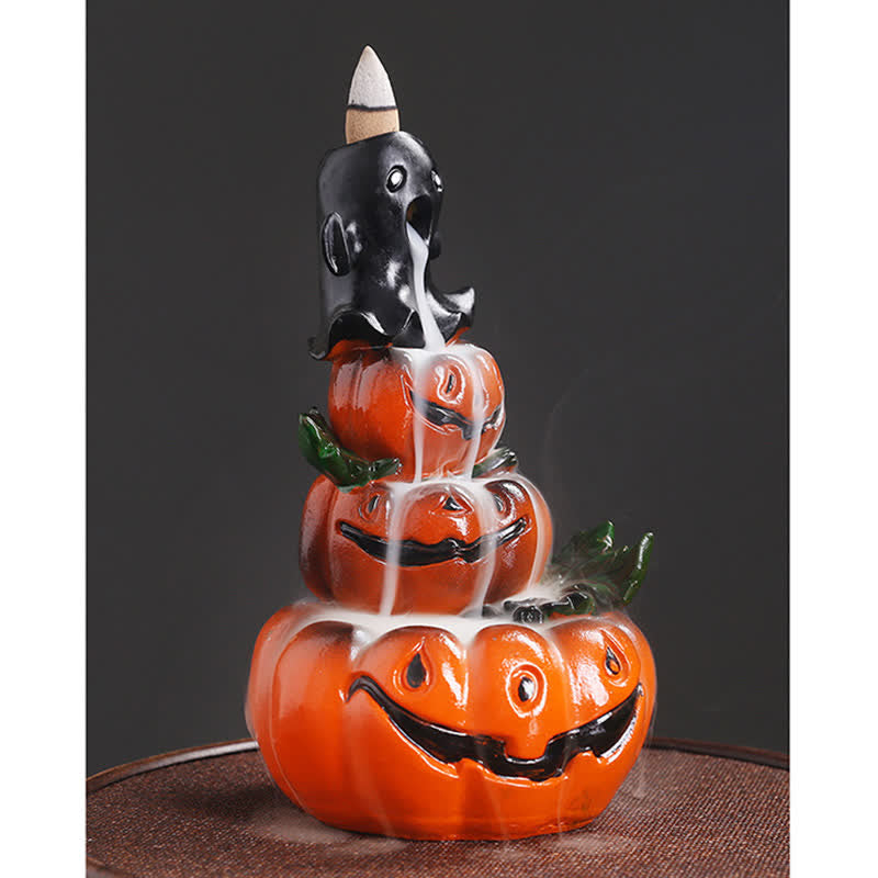 Halloween Pumpkins Ghost Resin Backflow Smoke Fountain Incense Burner Decoration - Image 9