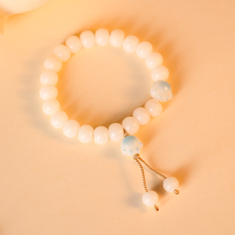 Natural Bodhi Seed Lovely Paw Lucky Cat Paw Peace Bracelet - Image 10