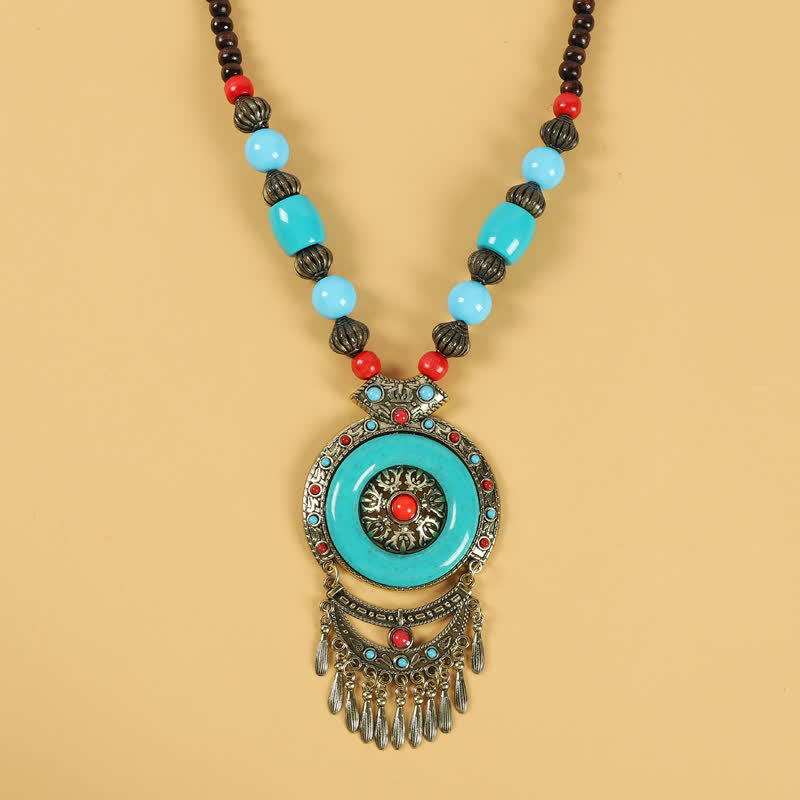 Tibetan Retro Beads Tassel Hair Decoration Hair Accessories - Image 12