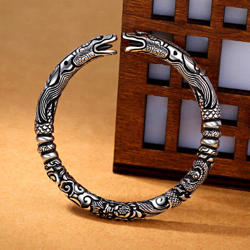Dragon Head Carved Luck Bracelet Bangle - Image 5
