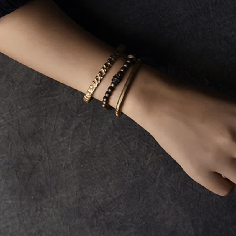 Lava Rock Stone Copper Balance Cuff Bracelet Bangle - Image 18