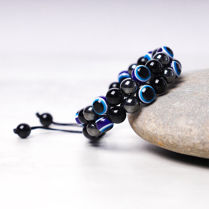 Evil Eye Hematite Tiger Eye Protection Beaded Bracelet - Image 19