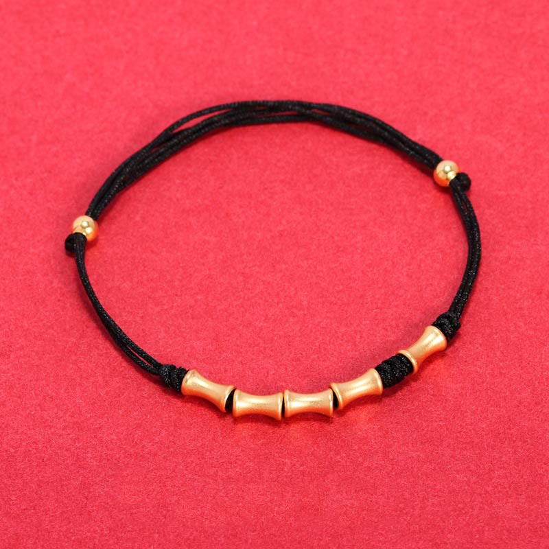 925 Sterling Silver Bamboo Design Protection Luck Braided Bracelet - Image 10