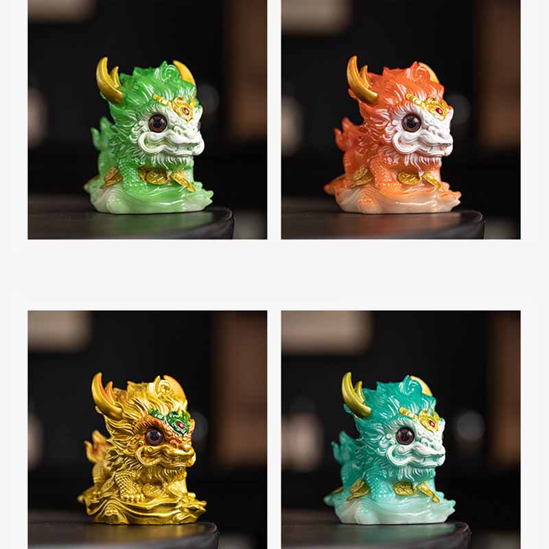 Color Changing Small Kirin Resin Tea Pet Home Figurine Decoration - Image 29
