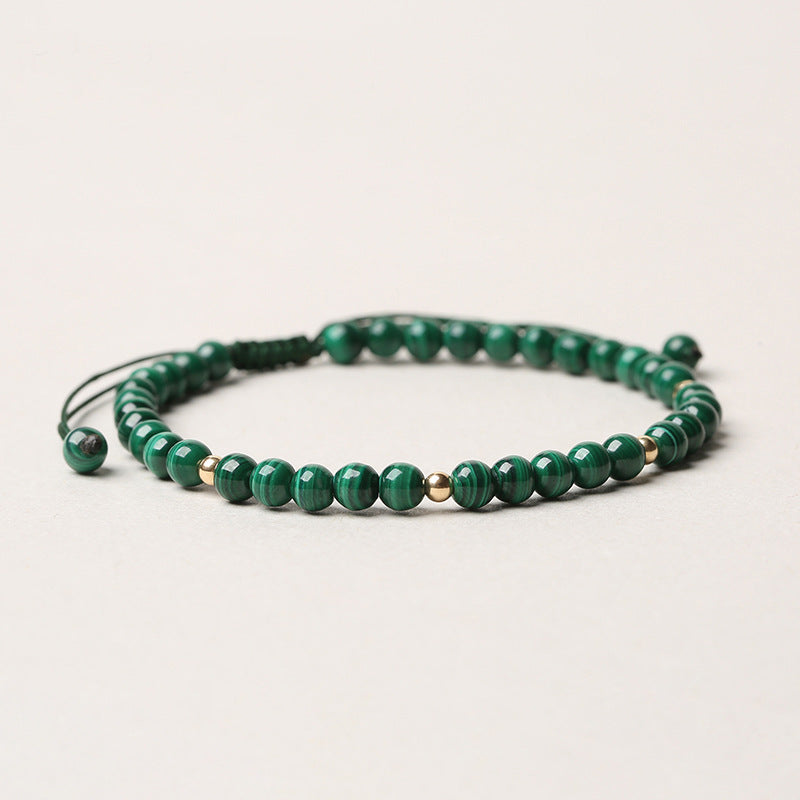 Natural Malachite Protection Calmness String Bracelet - Image 4