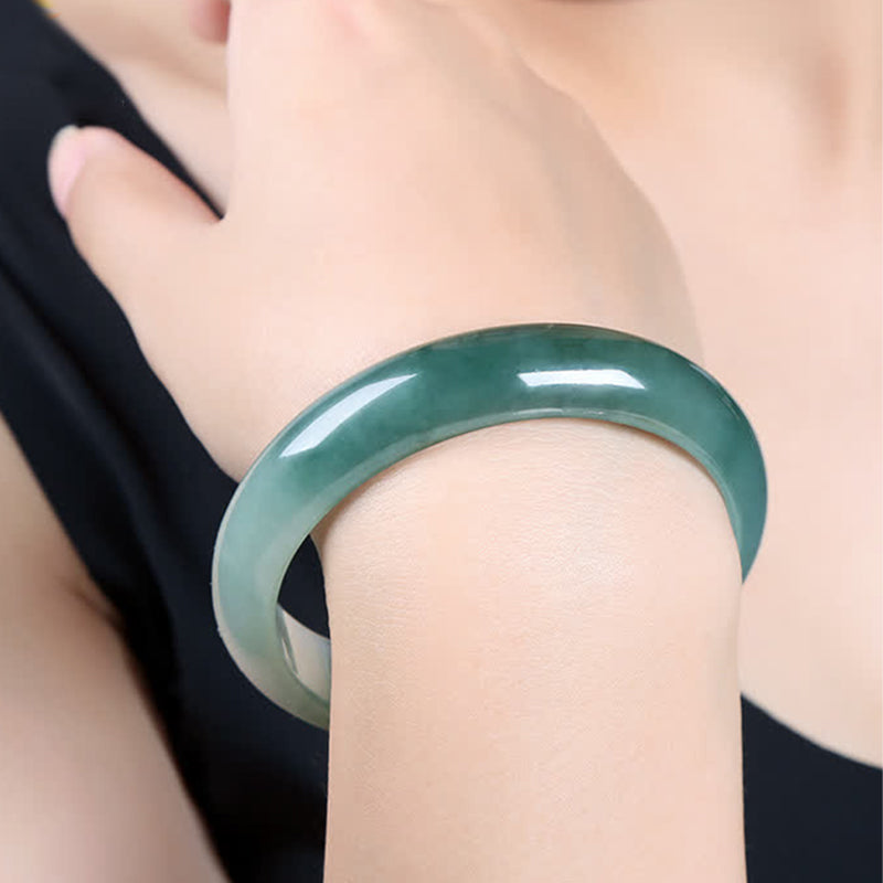 Jade Abundance Luck Healing Bangle Bracelet - Image 5