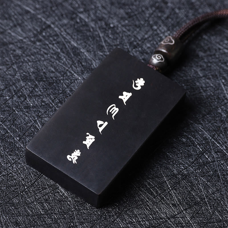 999 Sterling Silver Small Leaf Red Sandalwood Ebony Wood Om Mani Padme Hum Inlaid Protection Necklace Pendant - Image 12