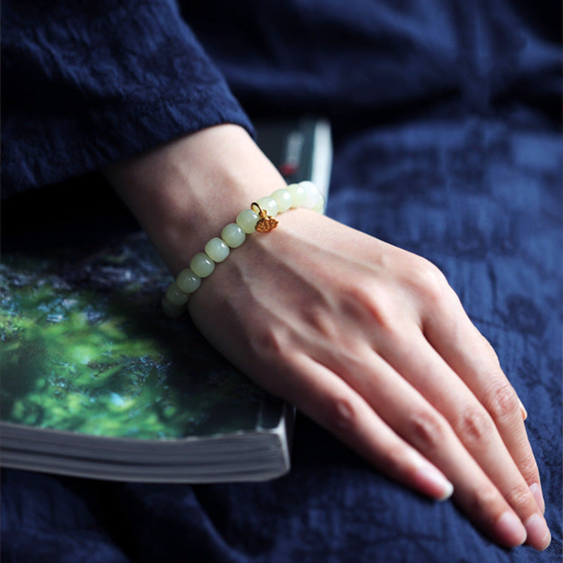 Jade Lotus Abundance Adjustable Bracelet - Image 7