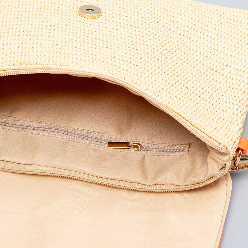 Hamsa Elephant Flower Straw Woven Crossbody Bag Shoulder Bag Handbag - Image 3