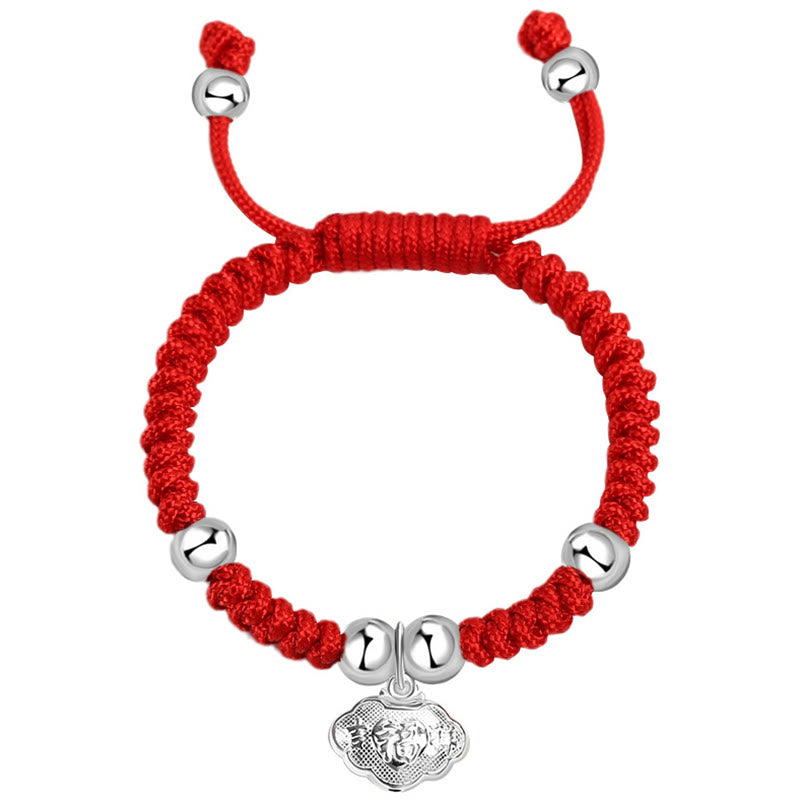 925 Sterling Silver Handmade Fu Character Lucky Money Bag Chinese Lock Charm Bell Lotus Copper Coin King Kong Knot Braided Kids Bracelet - Image 7