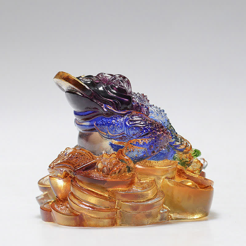 Feng Shui Frog Handmade Liuli Crystal Art Piece Wealth Home Office Decoration - Image 7