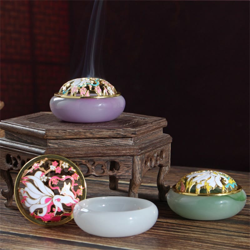 Nine Tailed Fox Liuli Crystal Healing Meditation Incense Burner