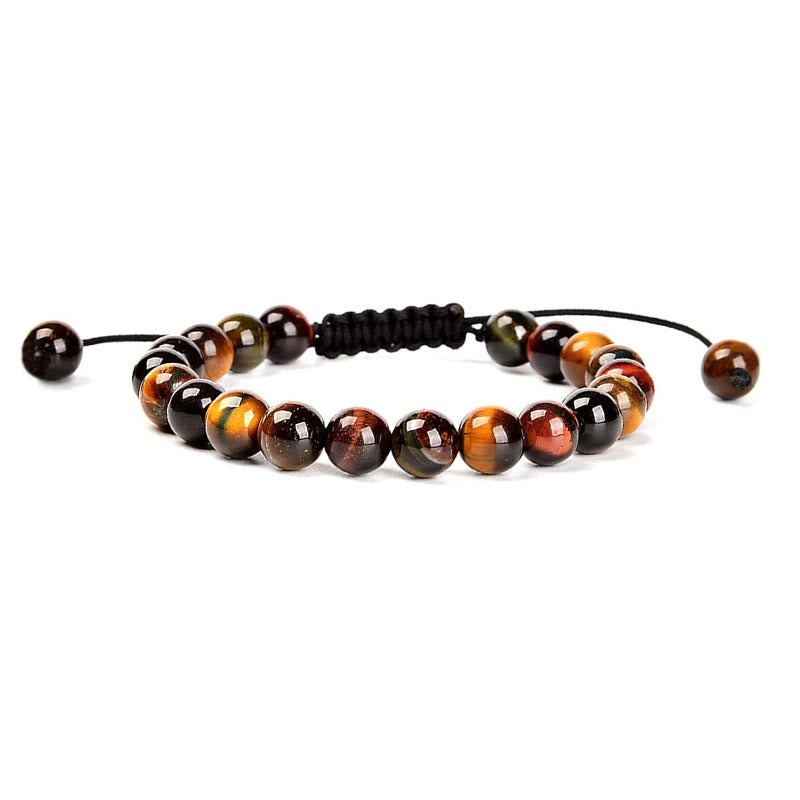 Natural Healing Power Gemstone Crystal Beads Unisex Adjustable Macrame Bracelet - Image 12