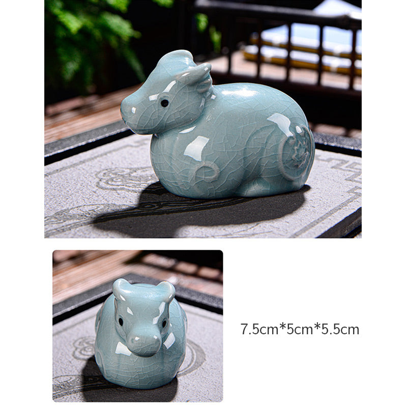 Chinese Zodiac Wealth Ceramic Tea Pet Home Figurine Decoration - Image 8