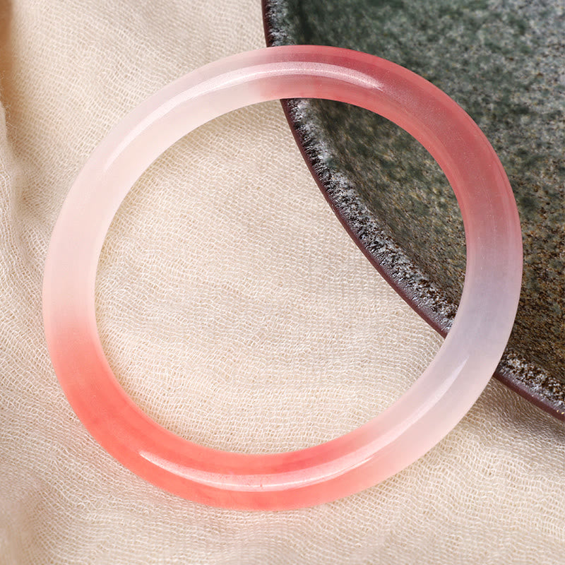 Pink Golden Silk Jade Wealth Bracelet Bangle - Image 3