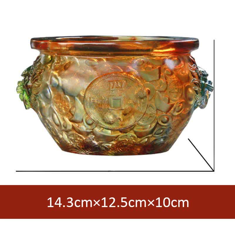 Handmade Liuli Crystal Treasure Bowl Art Piece Home Decoration - Image 11