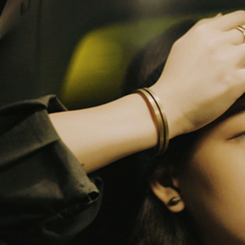 Rustic Copper Luck Viking Cuff Bracelet - Image 5