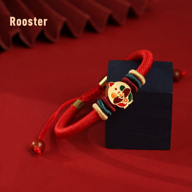 Handmade 925 Sterling Silver Year of the Dragon Cute Chinese Zodiac Luck Braided Red Bracelet - Image 19