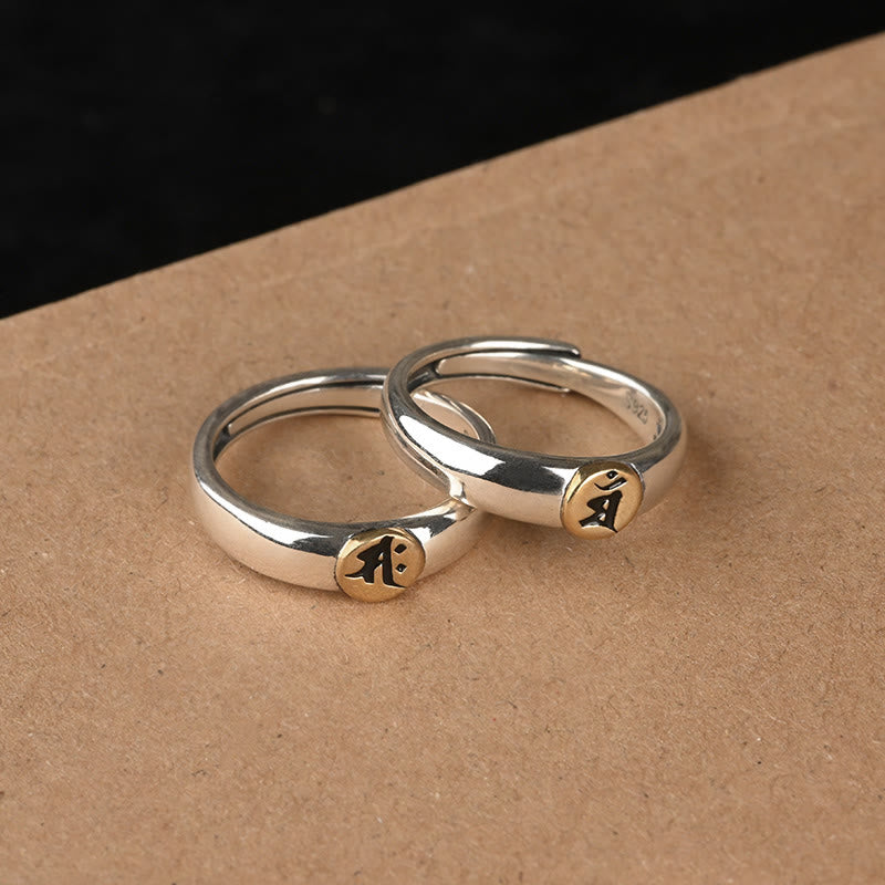 Tibetan Om Mani Padme Hum Carved Chinese Zodiac Natal Buddha Peace Ring - Image 46