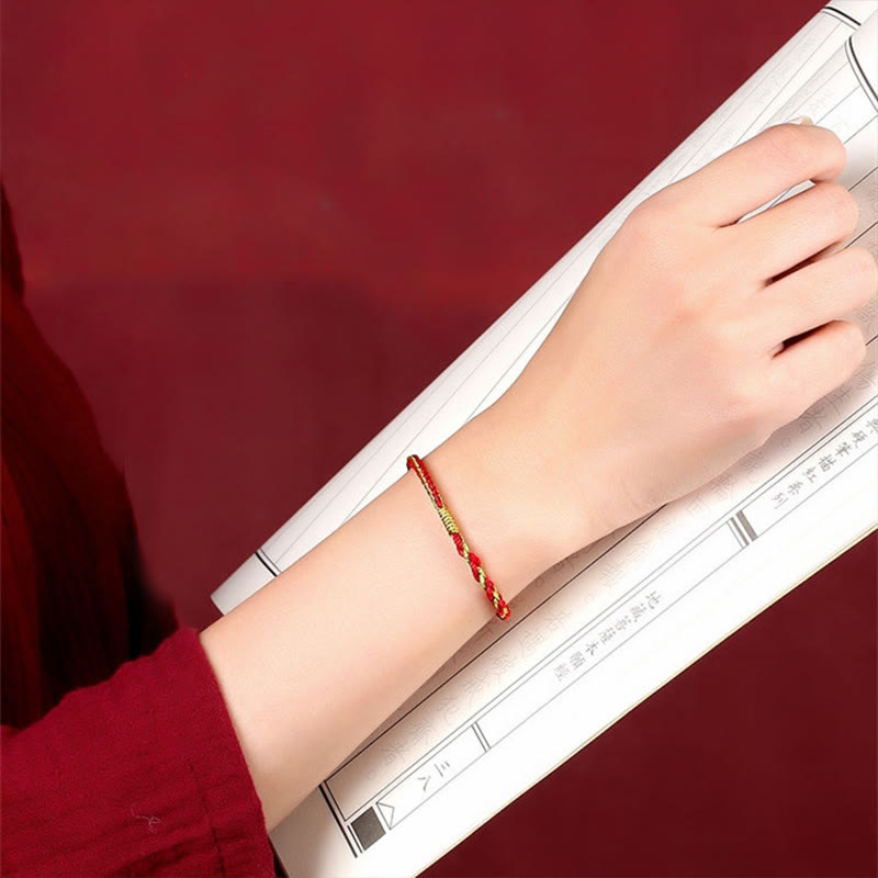 Handmade Chinese Zodiac Rabbit Rooster Rat Horse Dragon Protection Braid String Bracelet - Image 15