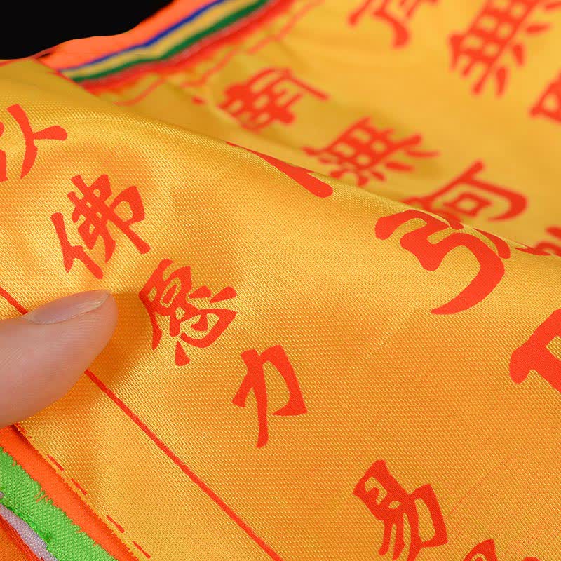 Tibetan 7 Colors Windhorse Letter Auspicious Lotus Outdoor 21 Pcs Prayer Flag - Image 13