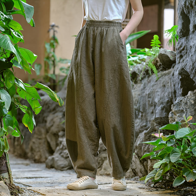 Solid Color Loose Yoga Harem Pants With Pockets - Image 34