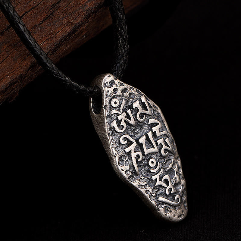 Tibetan 925 Sterling Silver Om Mani Padme Hum Dorje Vajra Engraved Strength Necklace Pendant - Image 11