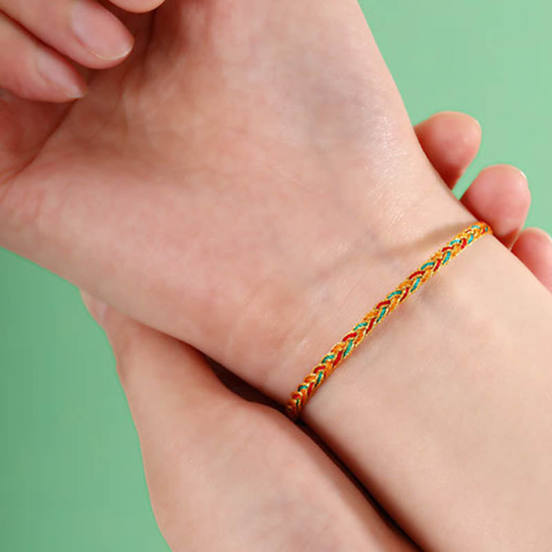 Handmade Multicolored Dragon Scale Pattern Braid String Bracelet - Image 10