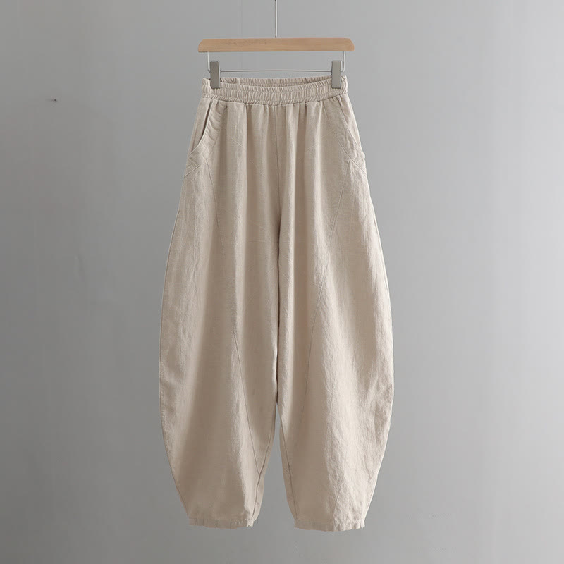 Solid Color Loose Yoga Harem Pants With Pockets - Image 17