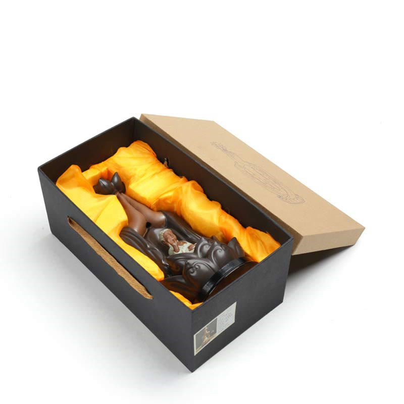 Buddha Avalokitesvara Chenrezig Ksitigarbha Ceramic Lotus Blessing Backflow Incense Burner - Image 9