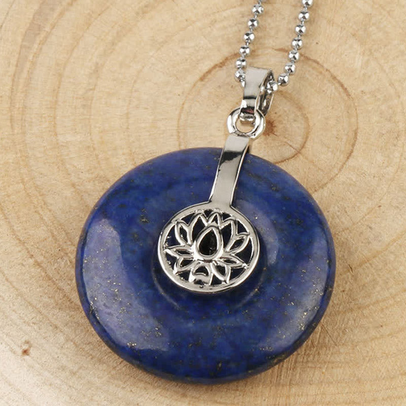 Various Crystal Amethyst Pink Crystal Lotus Healing Necklace Pendant - Image 15