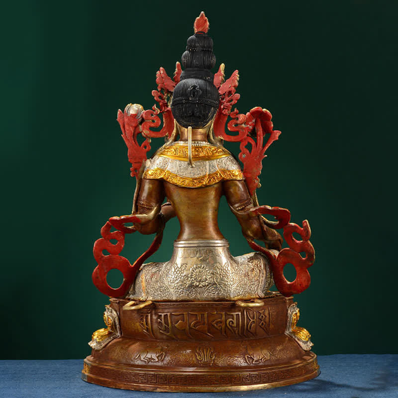 Bodhisattva Green Tara Hope Copper Statue Decoration - Image 8