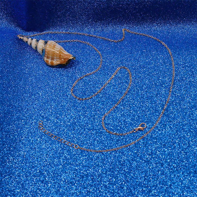 Natural Shankha Conch Shell Seashell Lucky Necklace Pendant - Image 20