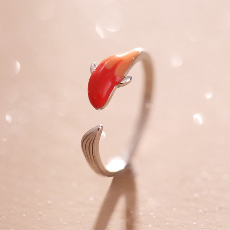 Koi Fish Copper Balance Luck Adjustable Ring