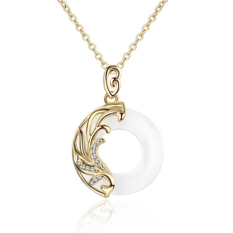 Obsidian Chalcedony Meditation Round Pendant Necklace - Image 4