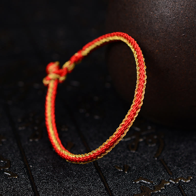Two-Color Rope Handcrafted Eight Thread Peace Knot Bracelet - Image 3