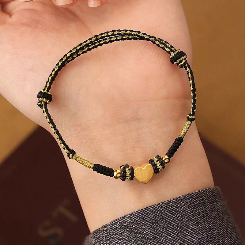 Tibet Handmade Love Heart King Kong Knot Luck Braided Bracelet - Image 5