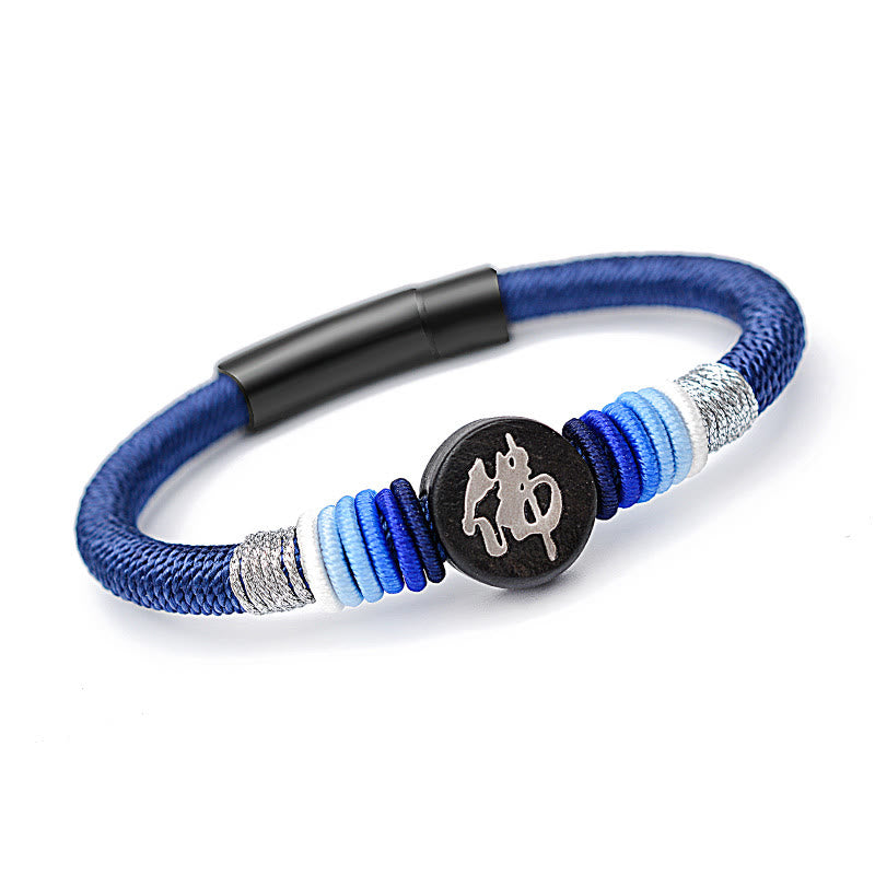 Buddha Character Ebony Handcrafted Rope Bracelet - Image 19