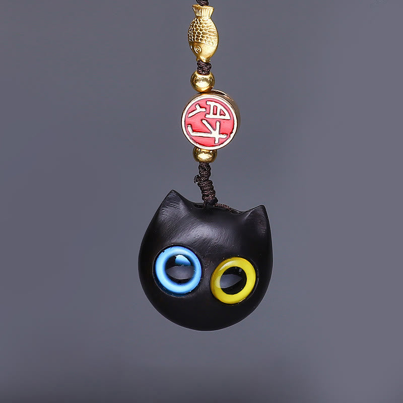 Green Sandalwood Mini Cute Animal Rabbit Cat Deer Whale Prosperity Phone Hanging Decorations - Image 4