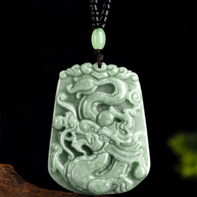 Year Of The Dragon Chinese Zodiac Dragon Soaring Jade Protection Bead Chain Necklace Pendant - Image 6