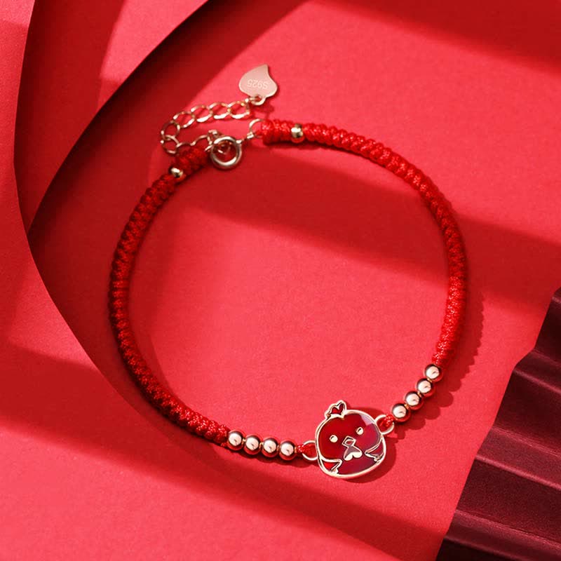 925 Sterling Silver Chinese Zodiac Luck Faith Discolor Red String Bracelet - Image 18