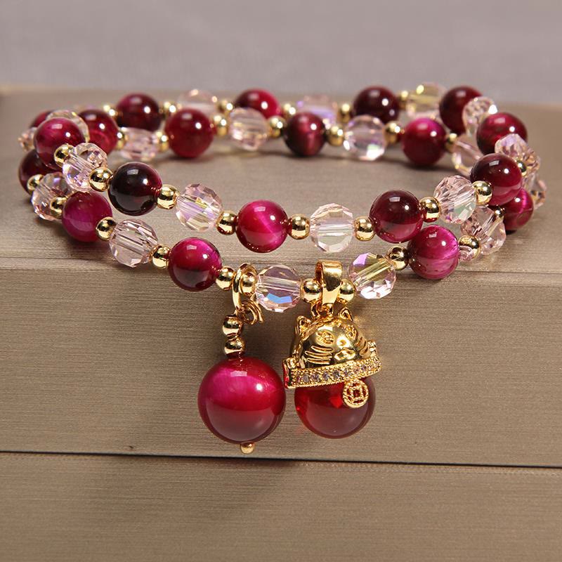 Tiger Eye Pixiu Fox Money Bag Protection Self Confidence Double Wrap Bracelet - Image 14