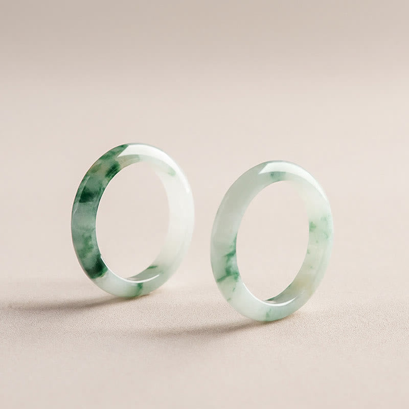 Natural Green Jade Luck Abundance Ring - Image 9