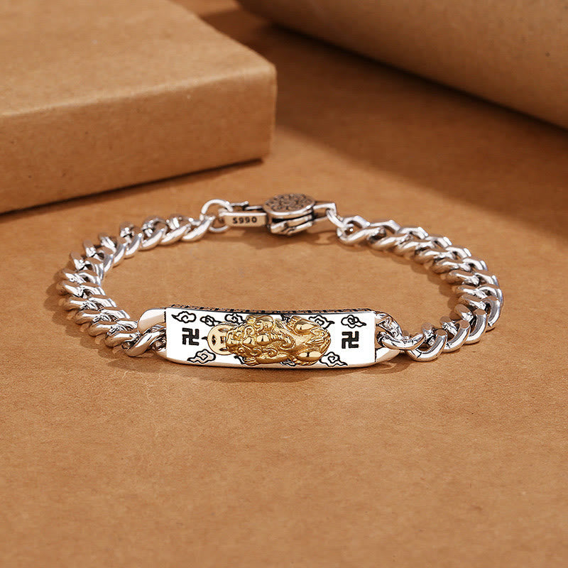 Om Mani Padme Hum Pixiu Swastika Spring Buckle Wisdom Bracelet