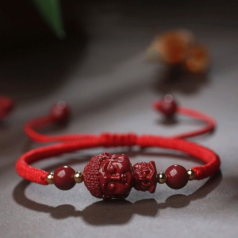 Chinese Zodiac Natal Buddha Cinnabar Amulet Blessing String Bracelet - Image 15
