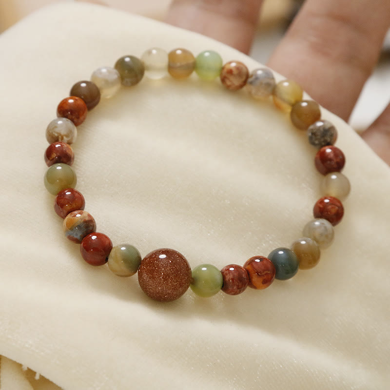 Natural Stone Sea Sediment Jasper Agate Protection Bracelet - Image 6