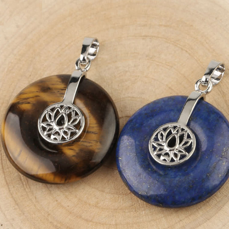 Various Crystal Amethyst Pink Crystal Lotus Healing Necklace Pendant - Image 29