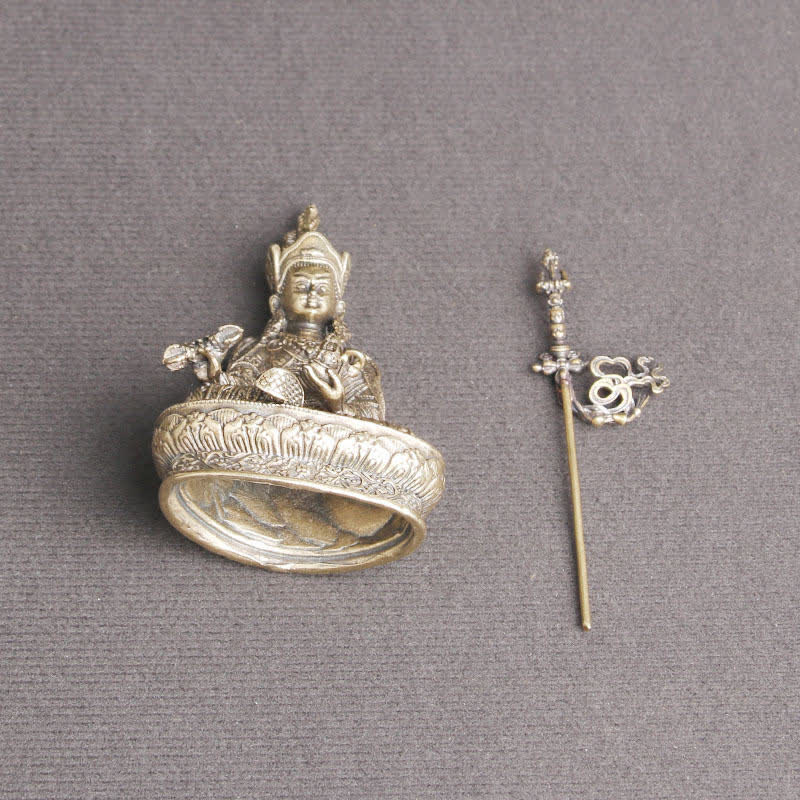 Padmasambhava Buddha Figure Serenity Copper Statue Decoration Temple Ornament - Image 9